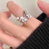 Anillo de Mariposa Dulce para Mujer 2024 Nuevo Suave Elegante Elegante Perla Anillo Abierto Ins Nicho Anillo de Dedo