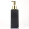 Botella vacía de vidrio opaco con botón de presión cuadrado, 350 ml para champú, gel de ducha, loción, botella de empaque, adecuada para diversas ocasiones como uso doméstico, viajes, fitness, etc., integrándose fácilmente en varios entornos
