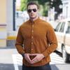 Amazon talla grande camisa de manga larga para hombre casual holgada moda pana grande más gordo camisa de manga larga para hombre gordo