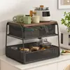 Caja de Almacenamiento en Capas Muy Atractiva para Encimera del Hogar para Snacks y Artículos Varios, Organizador de Mesa para Comedor y Sala de Estar, Portavasos