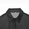 Camisa de Comercio Exterior Transfronterizo Estilo Nuevo Primavera y Otoño Cuello Solapa Lazo en la Cintura Fruncido Plisado Manga Larga Rayas Color Sólido Elegante Camisa