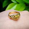 Anel de Flor Dourada Banhado a Ouro Sanduíche Vietnamita Estilo Novo, Joia Falsa Dourada, Anel Feminino, Item Quente de Transmissão ao Vivo Atacado