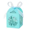 Caja de dulces para boda de papel calado con ventana transfronteriza, caja de dulces hueca cortada con láser, caja de regalo de chocolate para boda, caja de embalaje en stock
