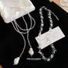 Colar de Pérolas Barrocas Cool e Vintage, Corrente de Clavícula High-End de Luxo Leve de Nicho, Acessório de Pescoço Simples e Fashion Atacado