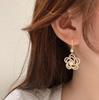 Nuevos Pendientes Coreanos 2021 Pendientes Elegantes de Alta Gama para Mujer Aguja de Plata Esterlina 925 Pendientes de Tuerca de Flor Hueca Pendientes