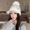 Gorro estiloso coreano con pompón para hombre y mujer, gorro de punto cálido para el frío del invierno, protector de orejas, deportivo