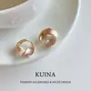 Pendientes Mínimalistas Tipo Gota de Aceite Estilo Francés con un Toque Sofisticado y Elegante, Adecuados para el Uso Diario, Pendientes de Botón Versátiles y Elegantes para Mujer