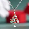 Cao Shi Moda Colar Árvore de Natal Cravejado Corrente em Forma de O Fábrica de Joias de Natal Venda Direta Joias Estilo Europeu e Americano