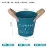 Maceta con Asa de Cuero, Cubo de Flores de Hierro Forjado Vintage Metálico, Adorno para Maceta, Decoración del Hogar Pastoral, Recipiente para Planta en Maceta