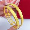 Pulsera Clásica de Oro Arena Vietnamita Lujo Accesible Moda Esmerilada Push-Pull Cobre Chapado en Oro K Joyería Modelo Caliente Suministro de Fabricante Venta al por Mayor