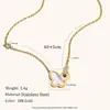 Collar Transfronterizo Europeo y Americano Estilo Ins Mariposa Corazón Diagonal, Acero Inoxidable Chapado en Oro de 18 Quilates, Diseño de Nicho con Colgante de Estilo Francés