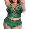 Conjunto de Encaje de Dos Piezas para Mujer Tallas Grandes Transfronterizo, Conjunto Sexy de Sujetador y Bragas sin Tirantes con Bloques de Color, Ropa de Casa al por Mayor 5