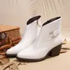 Botas Martin Transfronterizas Europeas y Americanas para Mujer Comercio Exterior Estilo Británico Talla Grande Botas de Moda Otoño 2026 Cremallera Lateral Puntiagudas Venta al por Mayor Talla Grande
