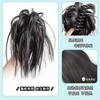 Diadema con Peluca de Moño Redondo, Cabello Sintético, Estilo Perezoso, Esponjoso, Cabello Largo Natural, Moño Desordenado, Pinza para el Cabello con Peluca