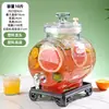 Botella de vidrio para licor infusionado con grifo, barril de cerveza, refrigerador de bebidas de té de frutas, jarra de agua fría, popular contenedor de cola para jugo