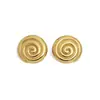 Pendientes Dazan Ins Europeos y Americanos Transfronterizos de Moda Acero de Titanio Chapado en Oro Real de 18K Pendientes Redondos de Espiral de Moda para el Trabajo