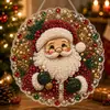 Novedad transfronteriza y lindo adorno colgante de acrílico con corona de Santa personalizado