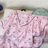 Fábrica de Origen 2025 Nuevo Verano Pijamas Dulces Algodón Nube Estampado de Dibujos Animados Ropa de Casa Traje de Dos Piezas