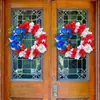 Guirnalda de Decoración para el Día de la Independencia Transfronteriza Adornos Corona de Flores Artificiales Festiva Mimbre Colgante Accesorios para Ventana Plástico