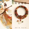 Pulsera de Semillas de Bodhi con Ábaco de la Fortuna del Loto de la Suerte para Mujer, Artículo Cultural Estilo Chino, Pulsera de Cuentas de Oración Budista de Doble Círculo para Parejas