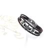 Novo estilo étnico liga estrela couro pulseira retro multicamadas contas masculino fivela pulseira moda pulseira