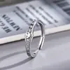 Novo Anel de Casal Amor Sobre Culomi Anel Aberto Ajustável Incrustado Diamante Roxo Moda Versátil Elegante