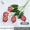 Nuevo No. Ramo de 2 lirios de cala de 5 cabezas con asas, flores artificiales de comercio exterior, AliExpress, decoración de jarrones para el hogar, adornos de flores falsas.