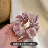 Elástico de Cabelo Plissado Grande Intestino em Cetim de Seda Francês para Mulheres, Corda de Cabelo Faixa de Cabeça com Toque de Luxo para Prender o Cabelo, Elástico para Rabo de Cavalo Alto