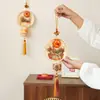 Nuevo Producto del Festival de Medio Otoño: Kit de Materiales Hecho a Mano para Decoraciones Colgantes Tejidas de Bambú, Perfecto para Centros Comerciales y Casas de Huéspedes, con un Diseño de "Caqui y Luna Llena"