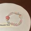 Pulsera de cuentas de cerámica color macarrón para mujer, diseño de nicho de verano, pulsera de dopamina para novia.