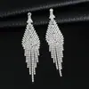 Brincos de franja longa com strass importado Brincos vintage europeus e americanos Brincos de temperamento fashion atacado E624