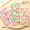 Pegatinas de cristal 3D con relieve de dibujos animados para decoración DIY en cuadernos, pegatinas pequeñas transparentes de PET para estudiantes de primaria, al por mayor