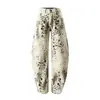 Novas Calças Jeans Casuais Femininas Sexy Soltas com Estampa de Leopardo Neve Europeia e Americana, Calças Cimitarra 5030