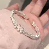 Nuevo Pulsera China con Patrón de Mariposa Rosa Exquisita Retro de Alta Calidad Pulsera de Esmalte Regalos para Novias