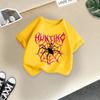 Camisetas de Algodão de Manga Curta para Meninos e Meninas de Verão 2026 Novos Tops Estilosos Infantis de Meia Manga com Estampa de Desenho Animado Transfronteiriço