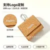 Bolsa de Almacenamiento para Auriculares de Corcho Natural con Tapa abatible y Diseño de Mosquetón, Estuche Portátil de Cuero para Guardar Auriculares, Personalizable