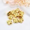 Cuentas antiguas color oro de doble cara con agujero pasante de flor de cuatro pétalos hechas a mano DIY pulsera collar accesorios de joyería materiales