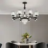 Lámpara de sala, moderna, simple y elegante, nuevo modelo 2026, araña LED de cristal de lujo ligero para casas rurales de autoconstrucción