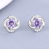 Pendientes de plata de ley S925 con cuatro hojas y diamantes, diseño compacto, estilo coreano, creativos y personalizados, para mujer.