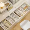 Caja de almacenamiento para cajón con separadores integrados, organizador de papelería para escritorio de dormitorio extensible, portalápices y estante de almacenamiento multifuncional