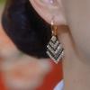 Elegantes Aretes Super Brillantes de Diamante Completo, Diamante Blanco y Negro, Doble Capa, Lujo Exquisito, Lujo Ligero, Alta Gama, Combinables con Todo, Aretes Personalizados