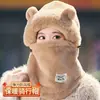 Gorro Engrosado de Doble Capa para Mujer en Invierno, Cortavientos y Antifrío, Gorro Lei Feng Cálido para Ciclismo, Jersey para Vehículo Eléctrico, Bufanda de Felpa que No Suelta Pelo
