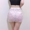 Meiyujia Encaje Transparente Fino Falda Transparente Ajustada a la Cadera para Mujer Sin Forro Minifalda 2319