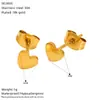 Pendientes de Acero de Titanio con Forma de Corazón Transfronterizos para Mujer Diseño de Nicho Europeo y Americano Pendientes Pequeños Sencillos con Baño de Oro Venta al por Mayor