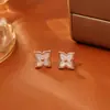 Aretes de Trébol de Cuatro Hojas de Nácar Natural, Gama Alta, Modernos, Aretes Ligeros y Lujosos, Joyería Pequeña Fresca con Aroma a Concha