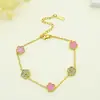 Pulseira de Aço Inoxidável com Diamantes em Forma de Trevo de Cinco Folhas Transfronteiriça, Joia de Pulseira em Aço Titânio com Design de Nicho de Luxo Leve