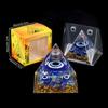 Adorno de Pirámide de Bola de Cristal Natural, Pieza de Decoración para el Hogar de Grava de Cristal Recubierta de Resina, En Caja