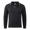 Suéter de punto para hombre con cuello de media cremallera, estilo europeo y americano, para primavera/otoño/invierno, nueva moda, capa base de punto