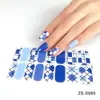 ZE Película de esmalte en gel impermeable estilo europeo y americano sin curado completo en gel, pegatina completa, contraste floreciente, primavera y verano, pegatina para uñas, papel de pegatina para uñas
