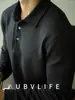 Camisa Polo de Peso Pesado de Doble Cara con Capa de Aire y Mangas Largas para Hombre Primavera 2025 Cuello Solapa Casual de Negocios Ropa de Trabajo Camiseta
